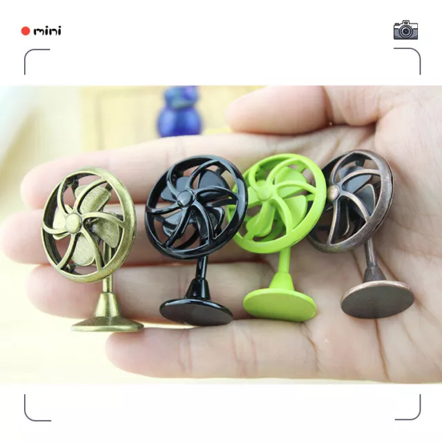 1/12 Scale Dollhouse Miniature Retro Metal Fan Doll House Furniture Accessories