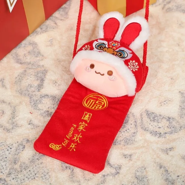 Women Shoulder Bag Rabbit Year Red Envelope Cellphone Bag 2023 Spring Festival