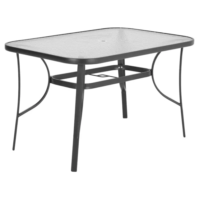 Glass Top Garden Table Patio Round/Rectangle/Square Outdoor Bistro Dining Table