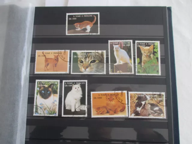 Lot de 9 timbres - S.Tomé E Principe - thème chats