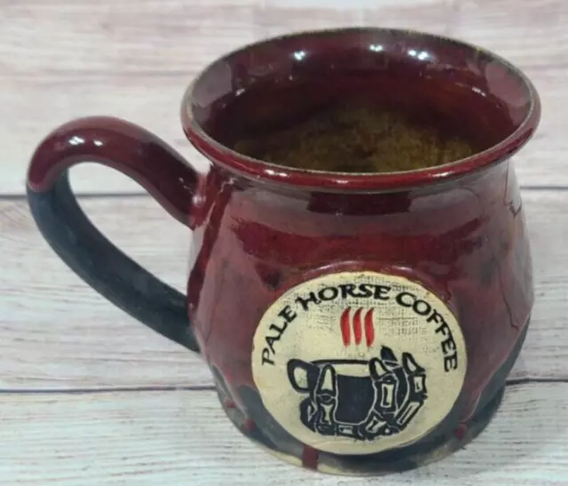 Pale Horse Coffee Mug Cup Woodcliff Ceramics Skeleton Hand Logo