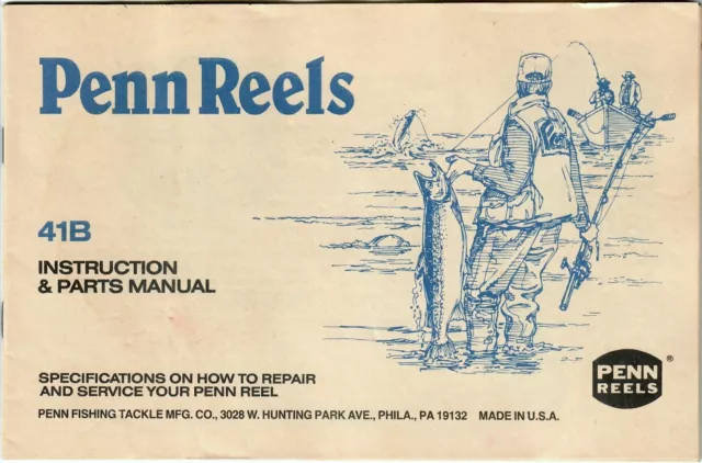 VINTAGE 1976 PENN Reels Instruction Manual and Repair Parts List Catalog  36B $10.00 - PicClick