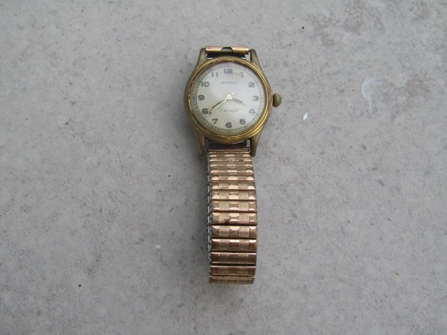 MONTRE BRACELET HOMME stainless steel waterproof 17 jewels plaqué