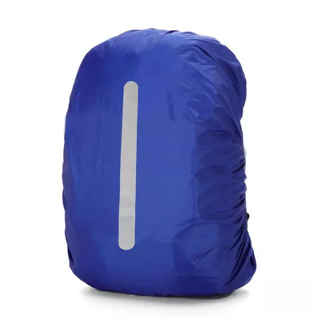 fr Reflective Waterproof Backpack Rain Cover Outdoor Protection Cover (Blue)