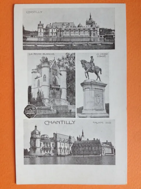 cpa Advertising Collection CHOCOLATE MENIER Multivue 60 - CHANTILLY Oise Château