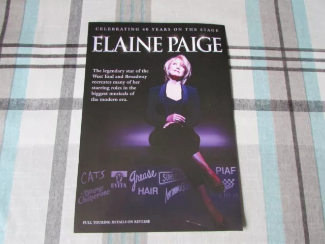 Elaine Paige Broadway Star Celebrating 40 Years on the Stage Theatre Flyer