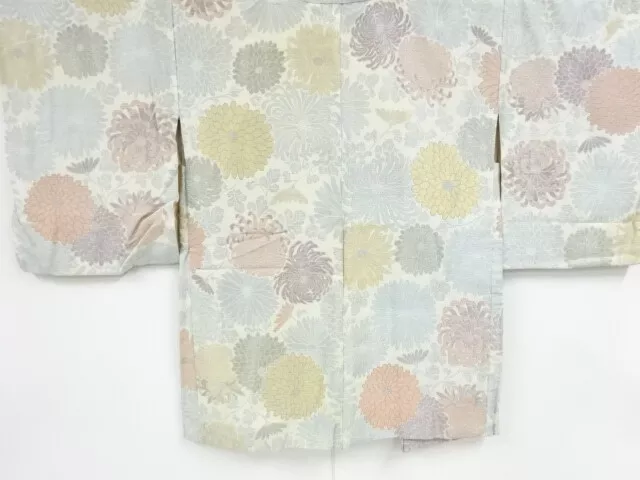 84845# Japanese Kimono / Antique Haori / Urushi / Woven Kiku