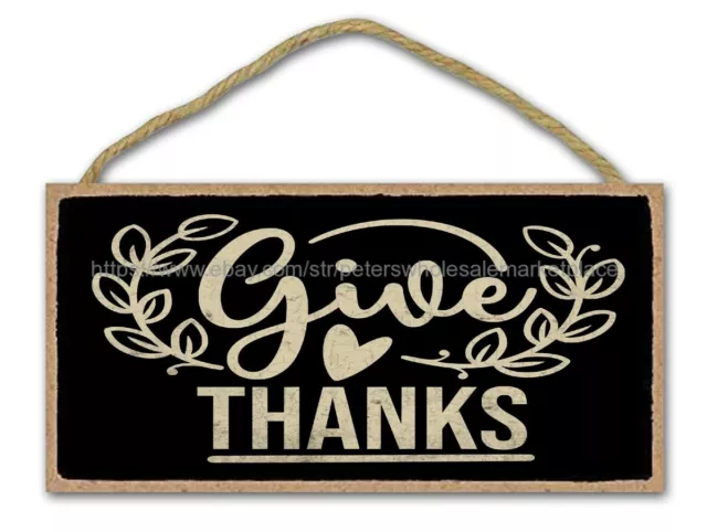 give thanks inspirational quote wood sign interior home decoration