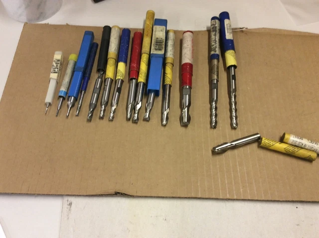 Machinist Find - Lot of 15 pcs Fractional Sizes HS/Cobalt End Mills - Mostly USA