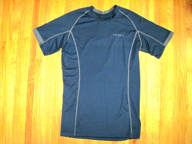 Tesla Navy Blue Cool Dry Compression Base Layer Short Sleeve T Shirt Sz 2XL NWT