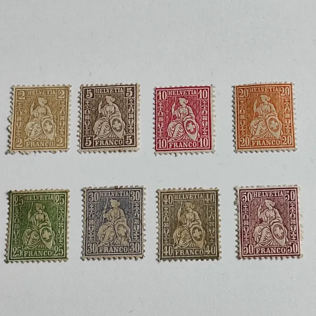 Lot timbres neufs Suisse Helvetia "assise" 1862/ 1867