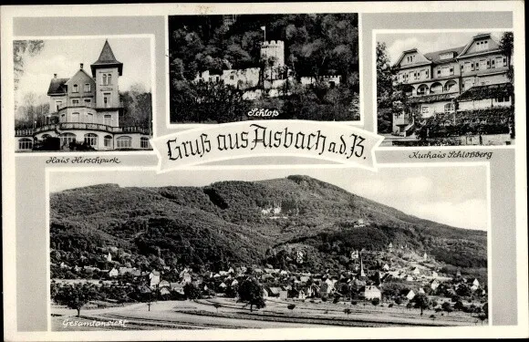 Ak Alsbach Hähnlein Hessen, Schloss, Haus Hirschpark, Kurhaus... - 2704225