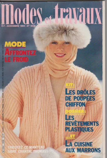 MODES ET TRAVAUX N°1008 novembre 1984 page poupées tricot crochet couture