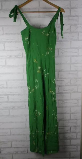 Faithfull the Brand womens jumpsuit playsuit green white floral print 8