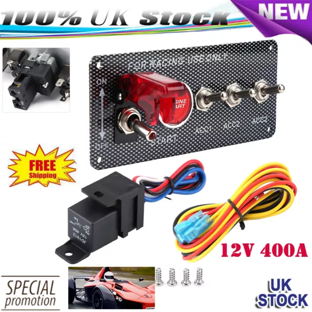 Motorsport Ignition Switch Panel Agile/ Push Button Start 400A 12V Track Car VR