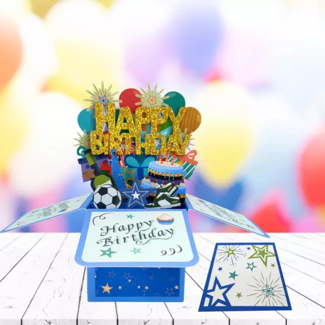 Alles Gute zum Geburtstagskarte mit Notizkarte, 3D-Grußkarten für Männer,