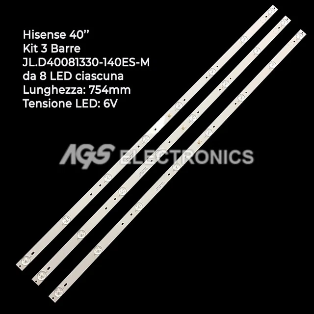 KIT 3 BARRE STRIP 7 LED TV 42" HISENSE H43B7120 - Foto 11