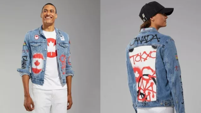 LEVIS L New 2020 Team Canada Tokyo Olympics Closing Ceremony Jean Jacket Unisex