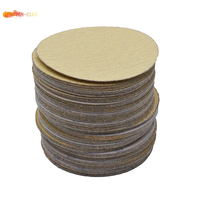 Sanding Disc 5" Hook Loop Pads Flocking 80 Grit NO-Hole Sand Paper 100-Pack