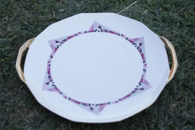 Plat rond Art Déco Limoges porcelaine porcelaine / French Round Ceramic Dish 30s