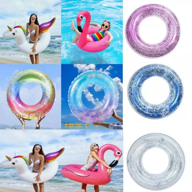 Giant Inflatable Flamingo Pool Float Ride On Rideable Summer Raft Swimming Ring