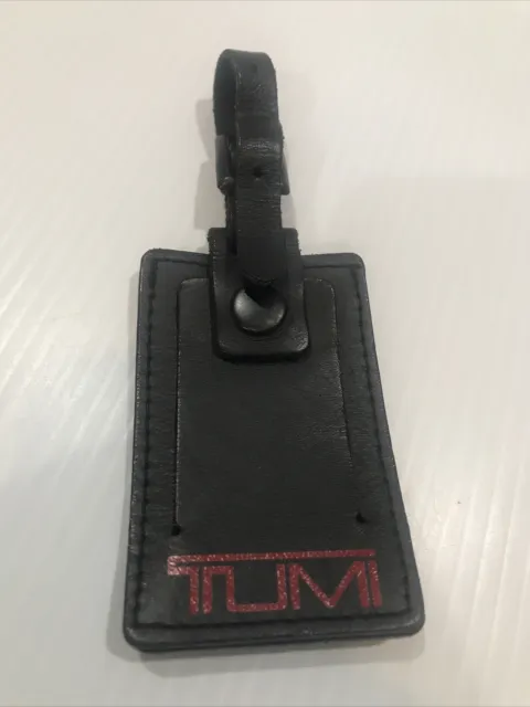 Tumi Leather Luggage Laptop ID Business Card Tag Replacement Black Red