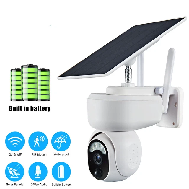 WiFi 1080P HD Solar Power PTZ IP Camera Security CCTV Waterproof Outdoor Camera