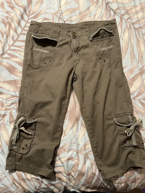 Vintage JouJou Brown Cargo Capri Pants SIZE: 7/8