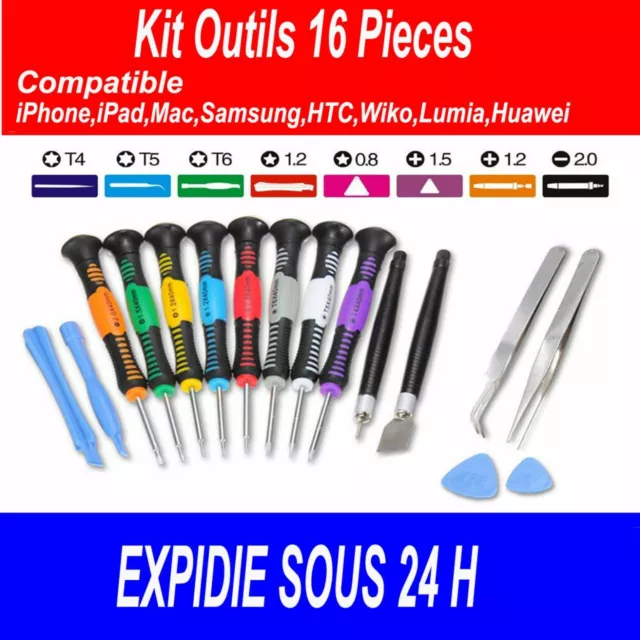 Kit Outils Tournevis Iphone 4 5 6 7 Ipad Ipod Samsung Wiko Reparation Telephone