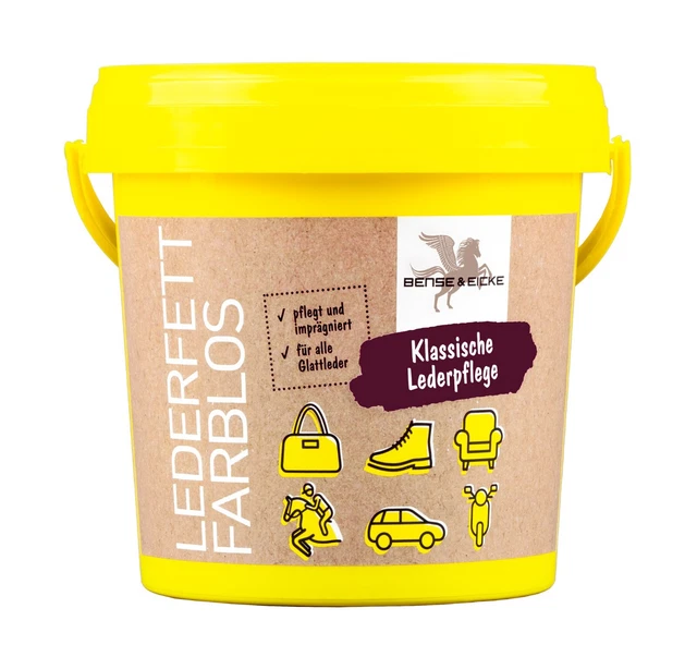 Cubo de grasa de cuero incoloro Bense & Eicke 5l para el cuidado y conservación del cuero