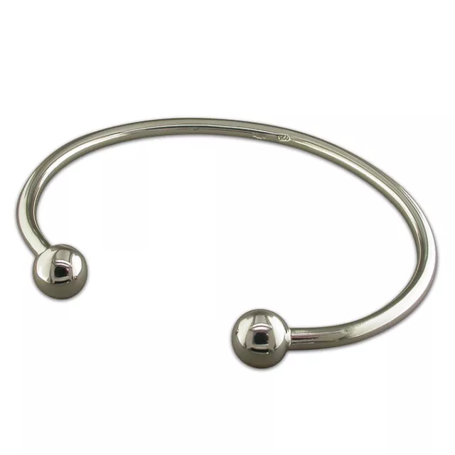 Gents Solid Torque Bangle Sterling Silver 23.70grams Full Hallmark 73mm Diameter