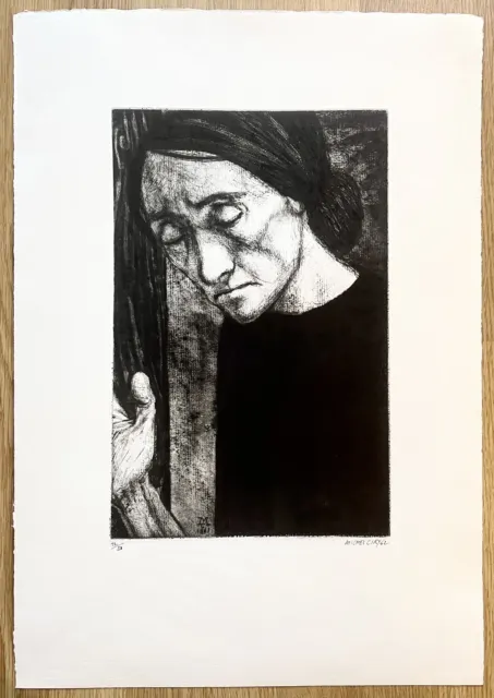 Michel Ciry -Stabat Mater-ancienne gravure à l’eau-forte ,signée & numéroté-1962