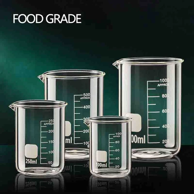 Graduated Glass Drinking Cup With Measurements - Borosilicate Glass, 350ml/11.8oz, For Water, Milk, Coffee, Weight Loss Tracking
