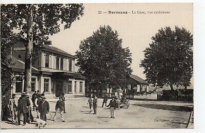 Dormans-marne-CPA 51-outer view of train station-belle animation