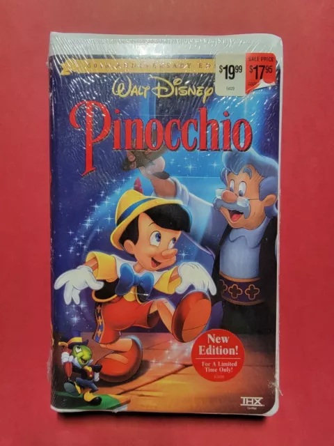 Pinocchio Walt Disney 60TH Anniversary VHS! 1999 Clamshell, SEALED!