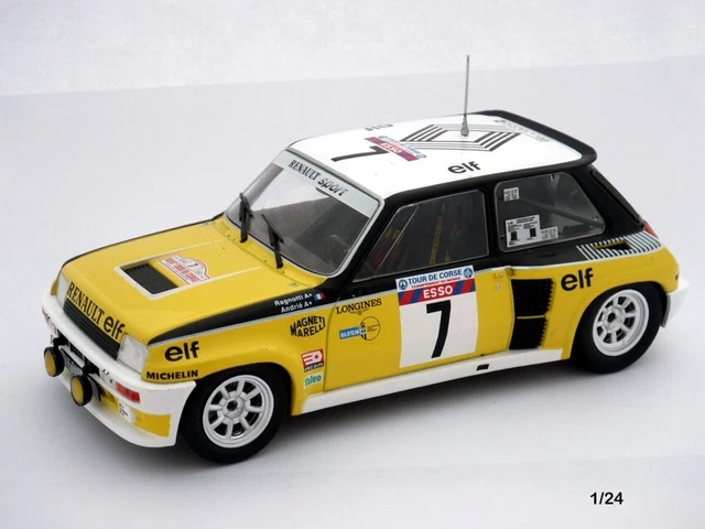 Lot De 2 Renault 5 Turbo Tour De Corse 1982 Marque Eligor Et Altaya 1/43 Et 1/24