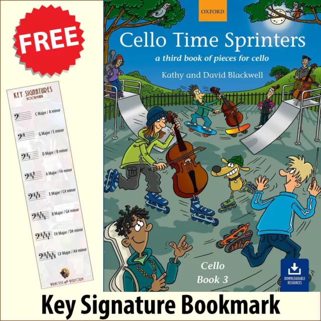 Cello Time Sprinters Music Book/Audio + FREE Key Signature Bookmark