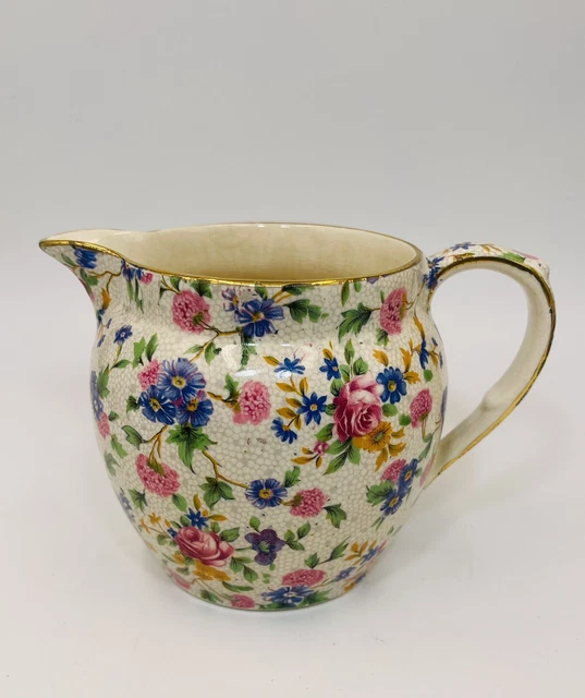 Vtg Grimwades Royal Winton Old Cottage Chintz Creamer / Cream Pitcher, " 1934