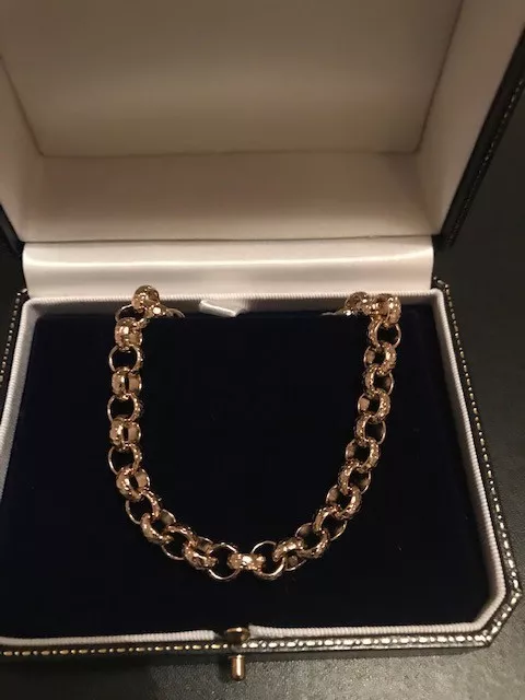Men’s Luxury 18k Gold Filled Solid Belcher Chain Necklace bracelet sets XXL