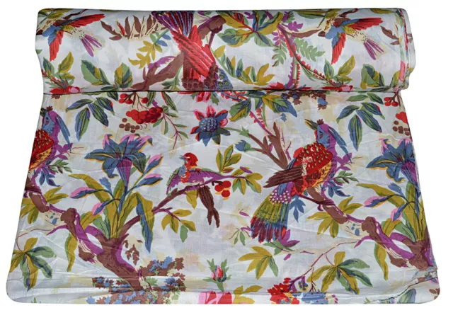 5 Yards Indian Cotton Fabric Bird Printed Dressmaking Voil Soft Fabric stitching