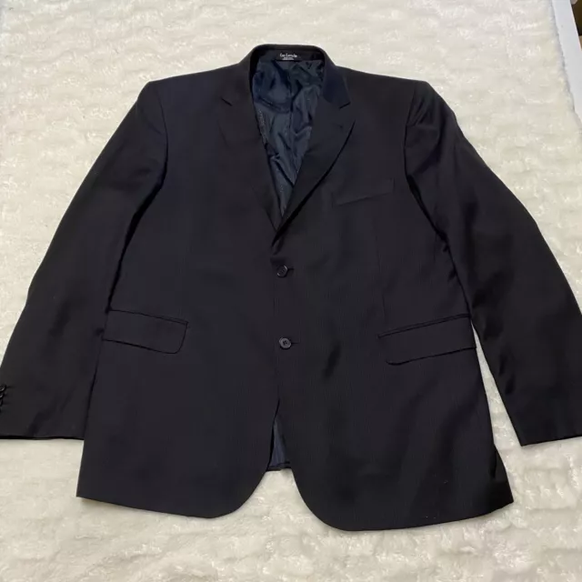 Guy Laroche Super 100'S Blazer Jacket Mens 50R Black Notch Lapel Single Breasted