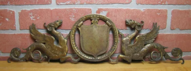 WINGED SERPENTS GRIFFIN MONSTERS BEASTS Antique Decorative Arts Hardware Element