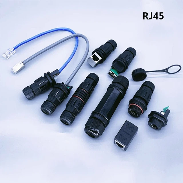 RJ45 WATERPROOF PANEL mount Connector network cable Outdoor Lan with ...