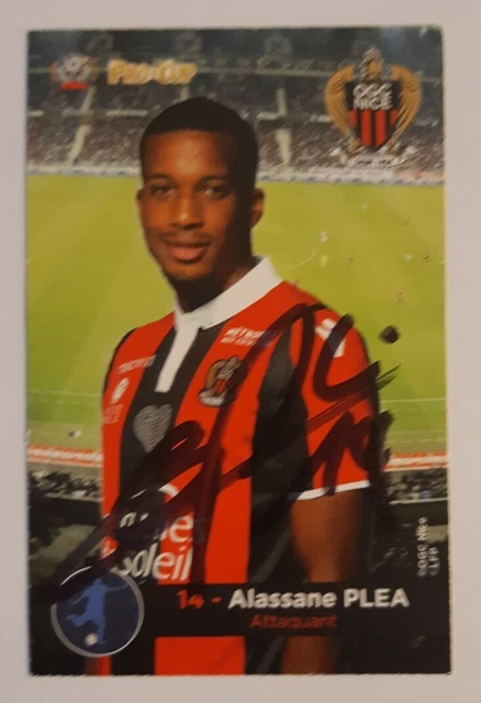 Carte Adrenalyn Signée De L'OGC Nice Avec La Signature De Plea - Collection Football Ligue 1