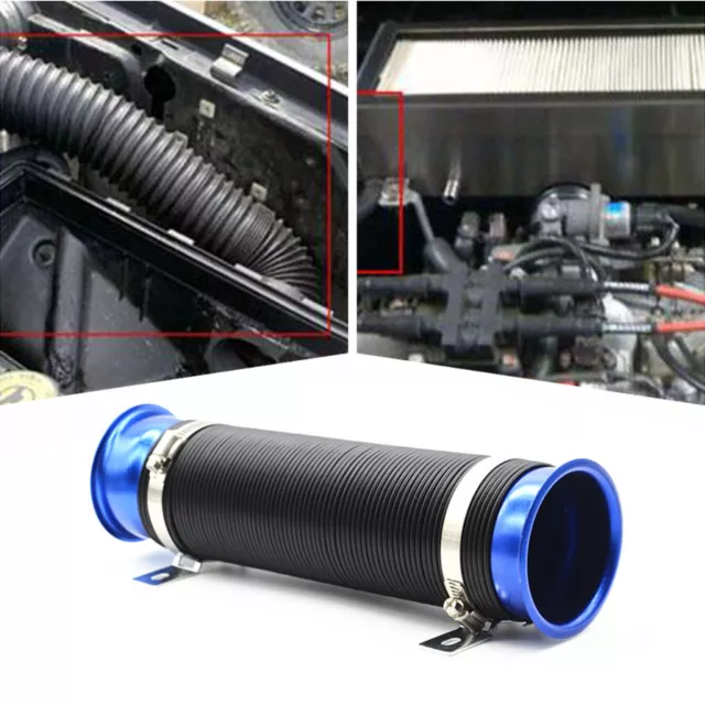 Car 3" Multi Flexible Autos Turbo Cold Air Intake Duct Inlet Pipe Hose Tube Blue