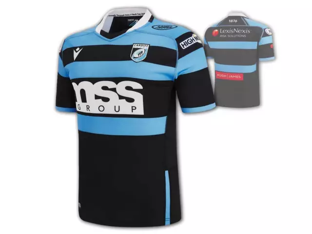 Cardiff Blues Maillot de Rugby 22 23 Macron Chemise Fan Jersey M L XL XXL 3XL