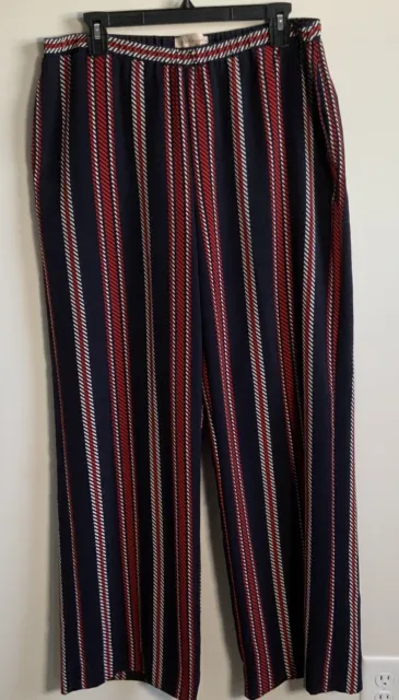 Philosophy  Pants Trouser Women’s Large Blue/red Vertical Striped Wide Leg.