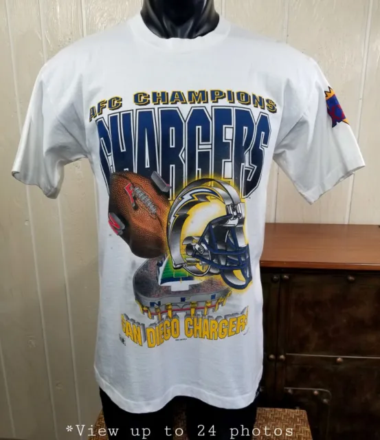 NFL San Diego Chargers VTG 1994 AFC Champions Single Stitch T-Shirt Sz L