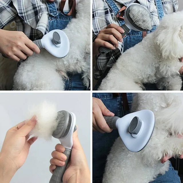 Pet Hair Remover Comb(Dog&Cat)  Massage Deshedding Grooming Self-Cleaning Brush