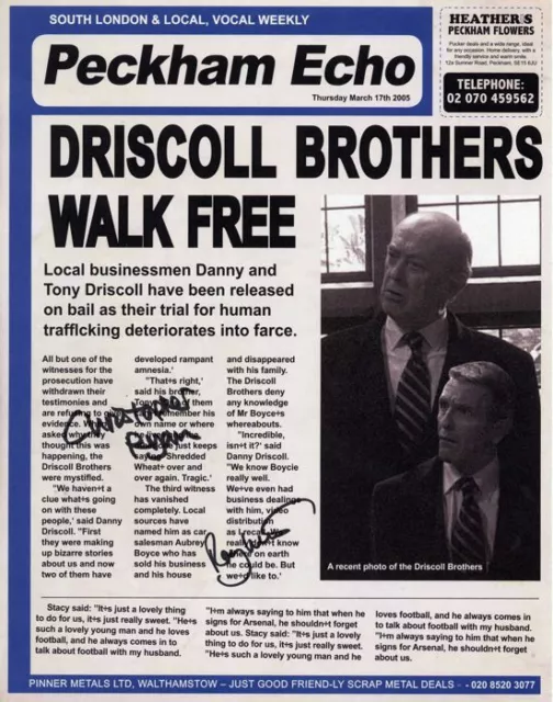 Only Fools and Horses The Driscoll Brothers Peckham Echo Front Poster Signed